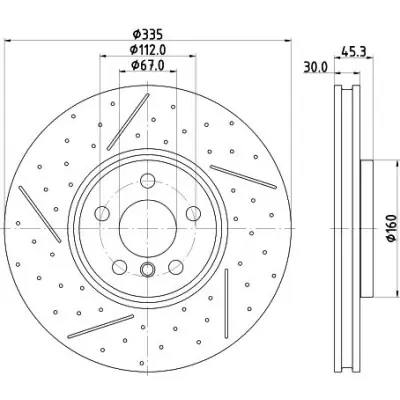 Artesanal Disco de freno HELLA 8DD 355 133-091